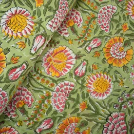 Block Print Cotton - Spring Meadow