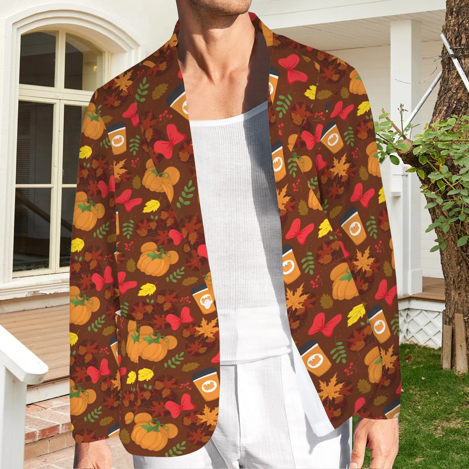 Fall Pumpkins Men's Blazer Jacket