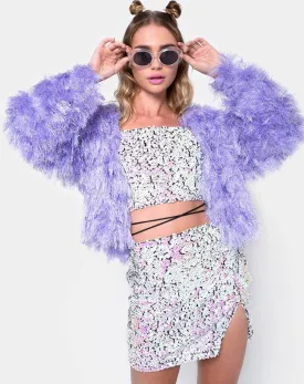 Fur Ball Jacket in Faux Fur Lilac