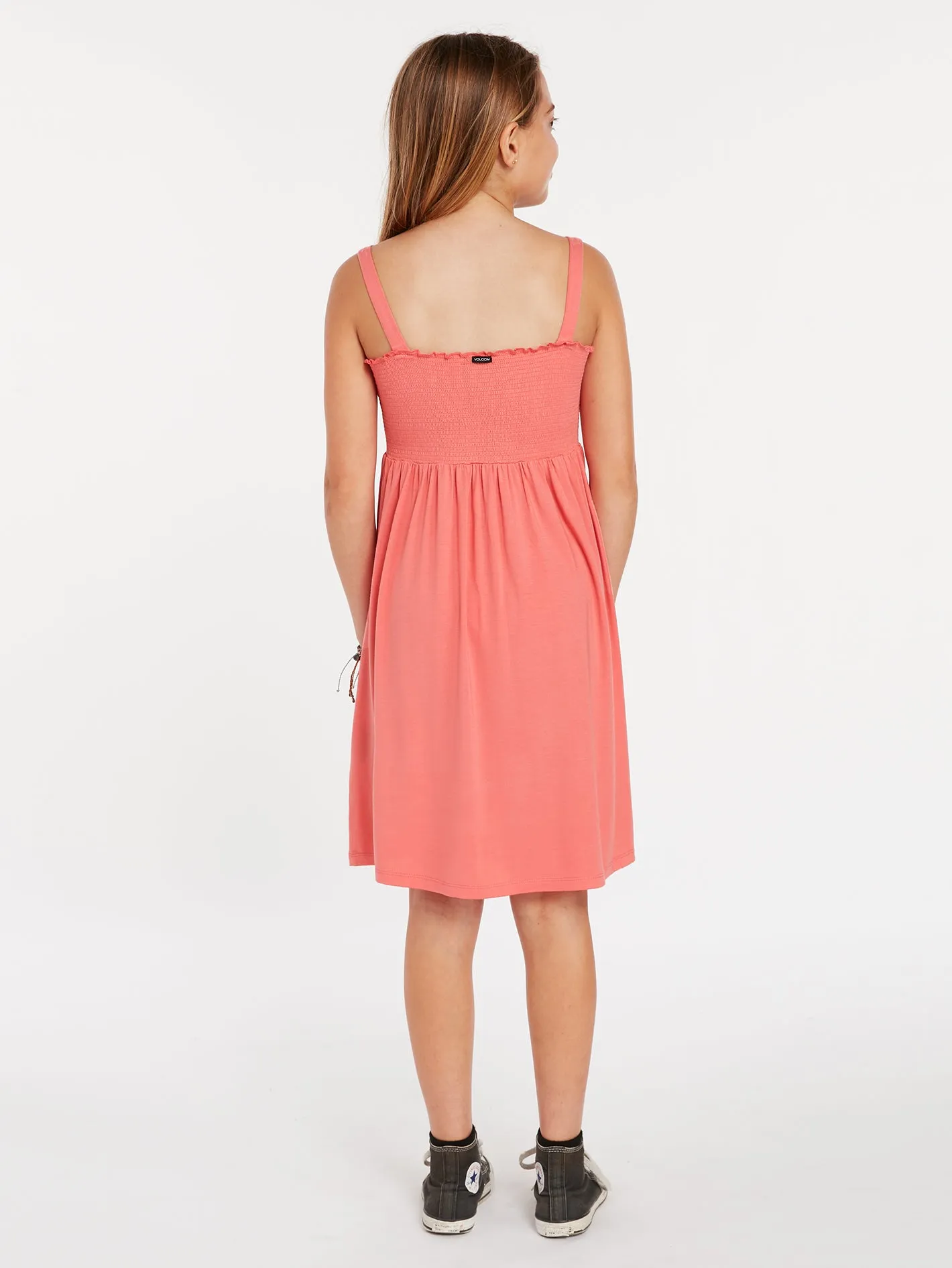 Girls Swingin Summer Dress - Electric Coral