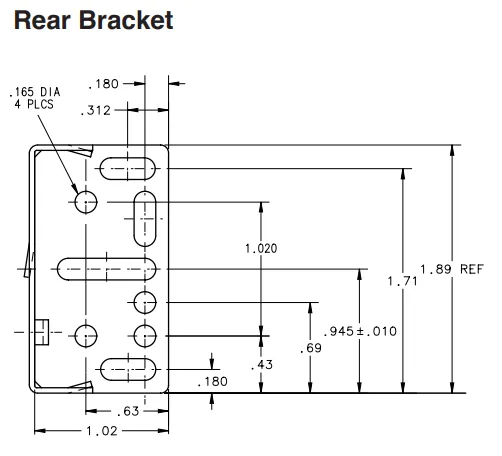 KV 8404 Front face frame bracket Zinc.