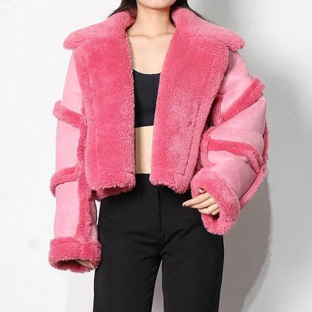 Larraine Open Front Short Jacket with Fur