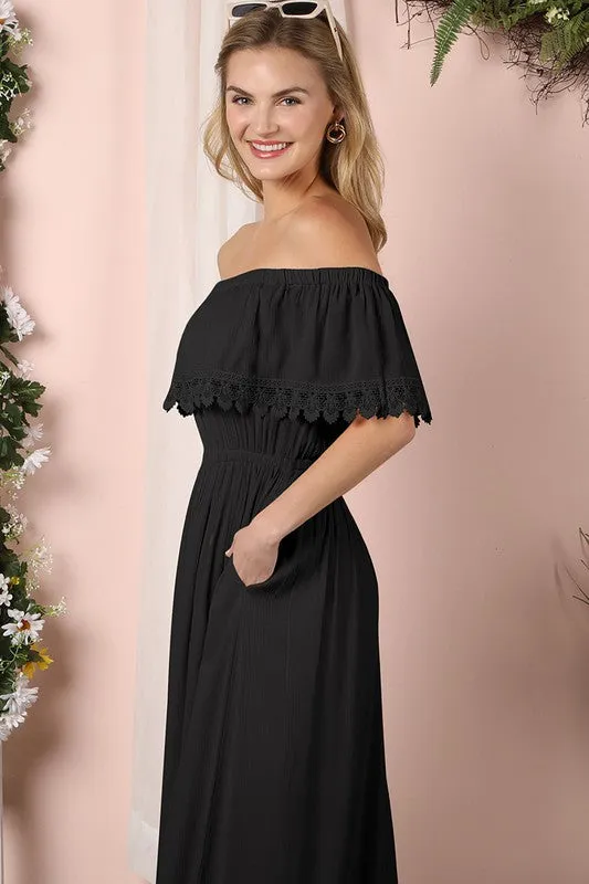 Off the Shoulder Flowy Maxi Dress