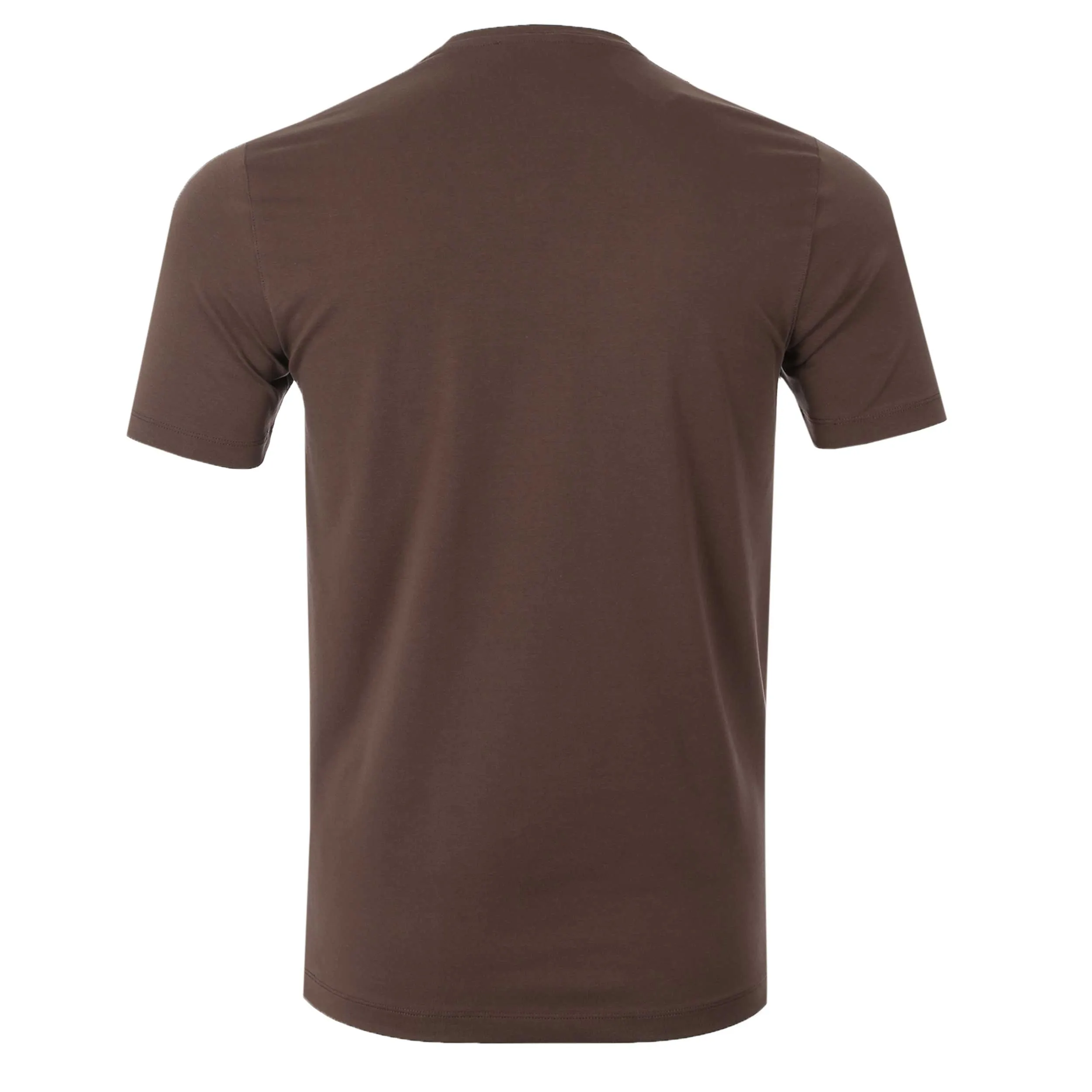 Remus Uomo Basic Crew Neck T Shirt in Dark Brown