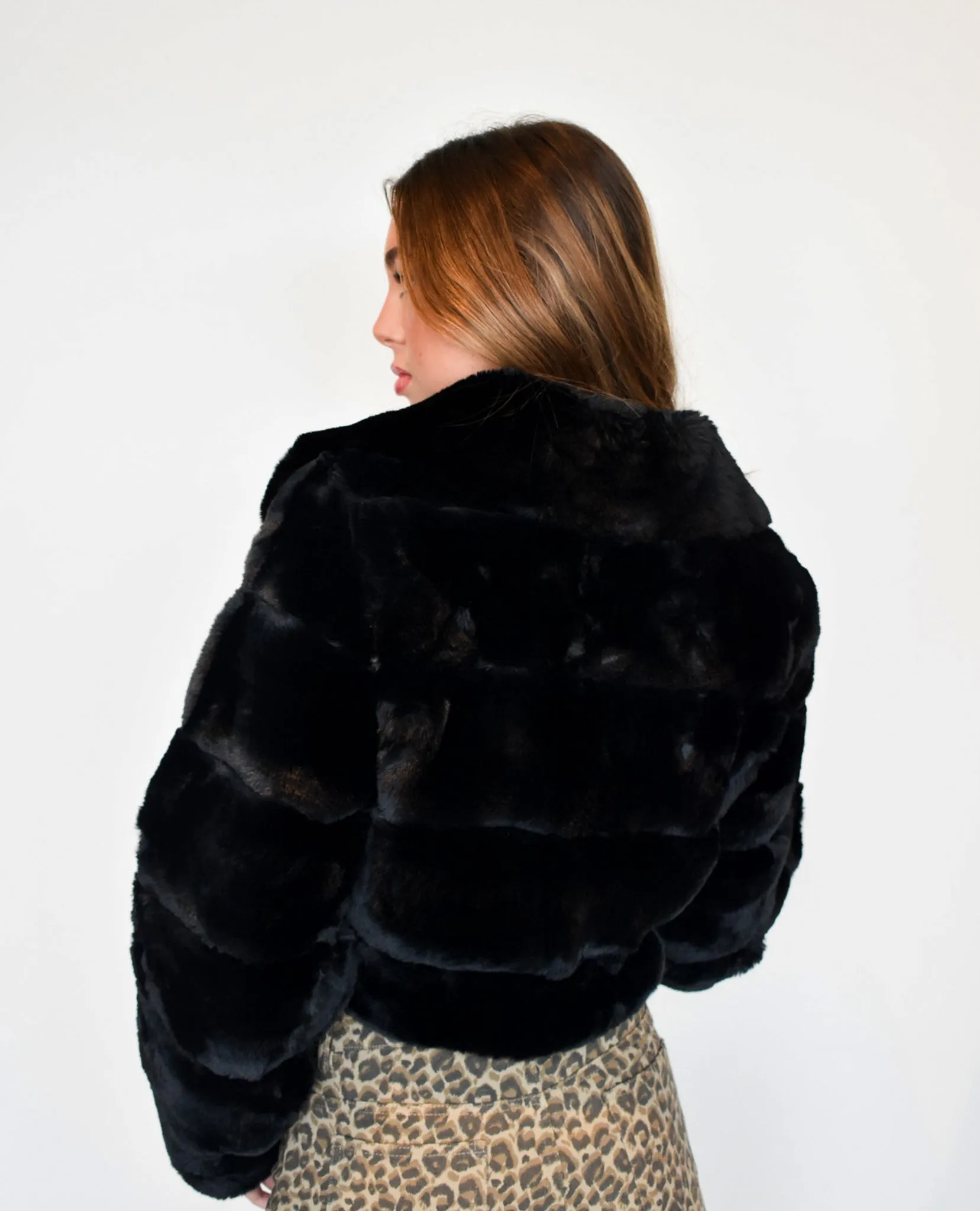 She's Everything Fur Jacket- Black