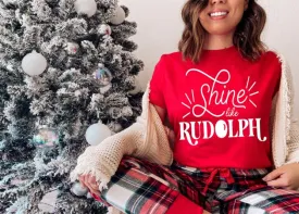 Shine Like Rudolph Christmas Graphic Tee