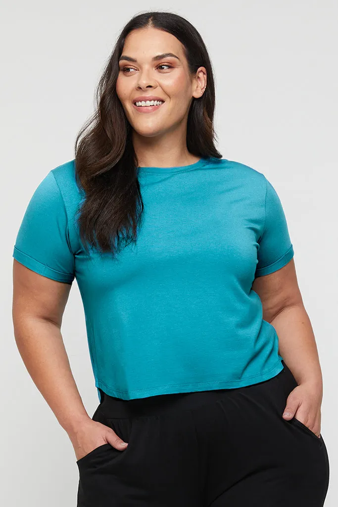 Shorter Bamboo Tee - Teal