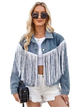 TEEK - Tassel Button Up Denim Jacket