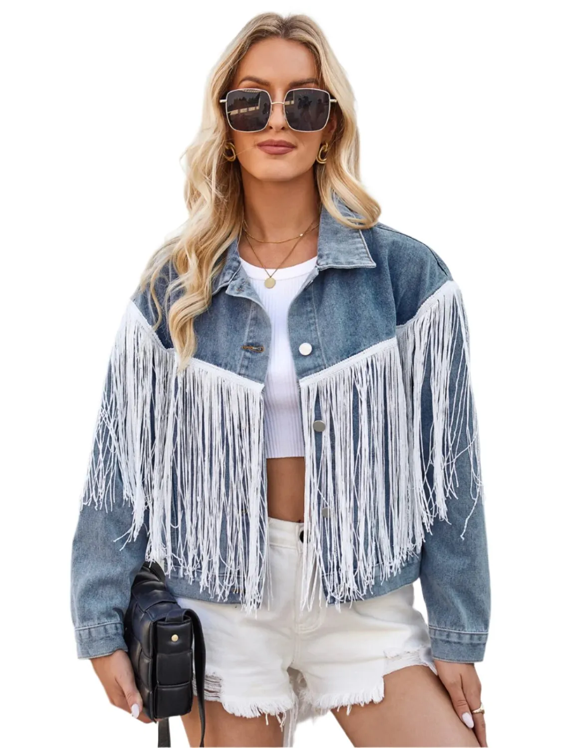 TEEK - Tassel Button Up Denim Jacket