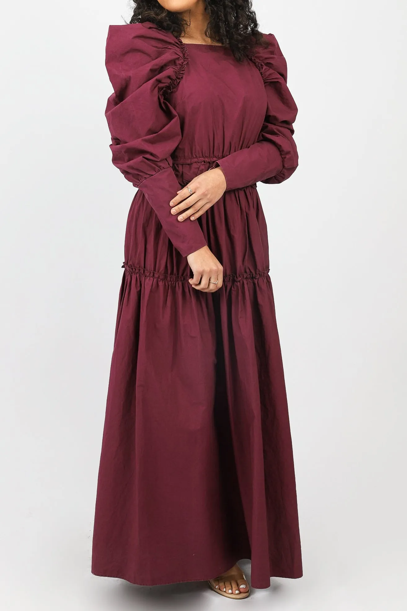 Voluminous Detailed Maxi Dress